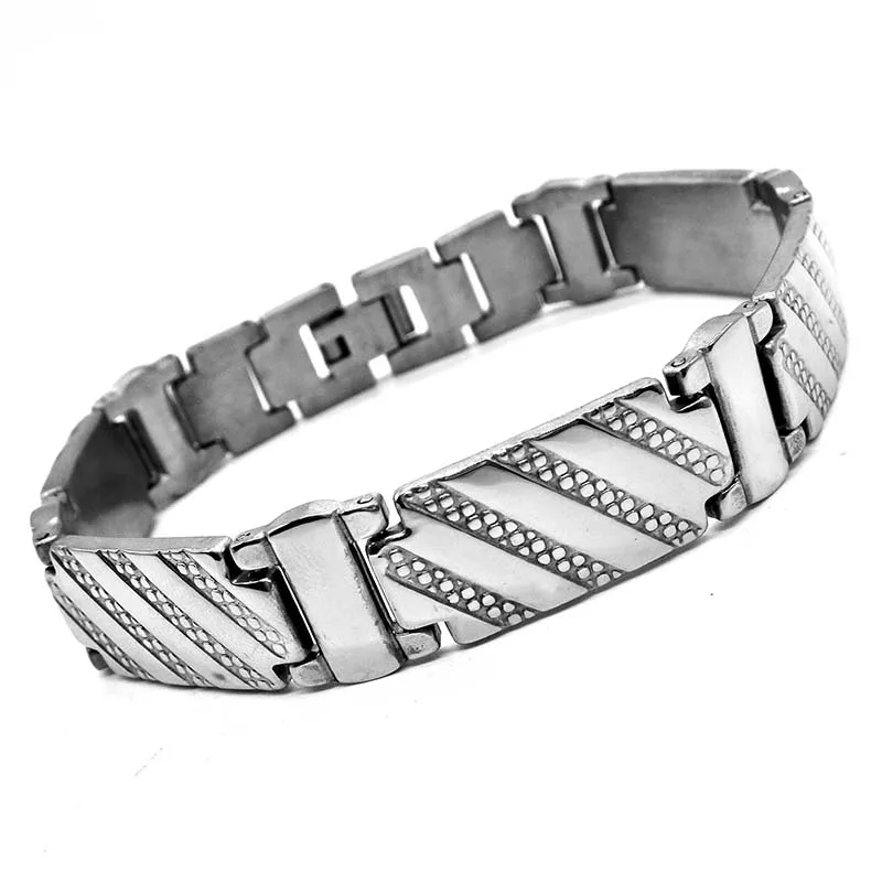 

AMUMIU Fashion Stainless Steel Bracelet Men's Retro Classic Chain ID Bracelet Man Jewelry B049