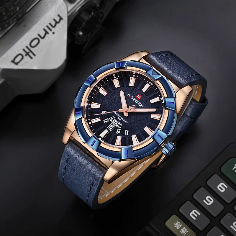 Мужские часы naviforce Роскошные брендовые аналоговые кварцевые мужские