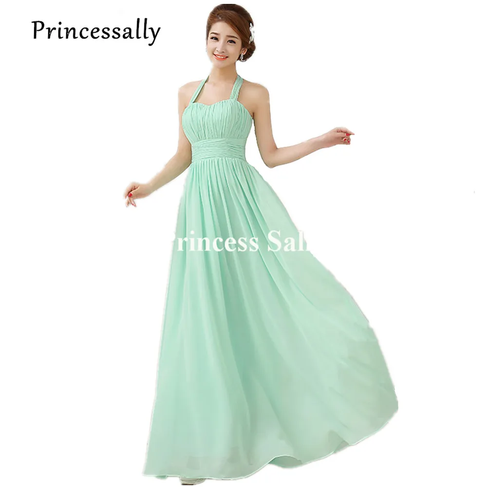Пастельное зеленое платье для подружки невесты шифоновое светильник голубое