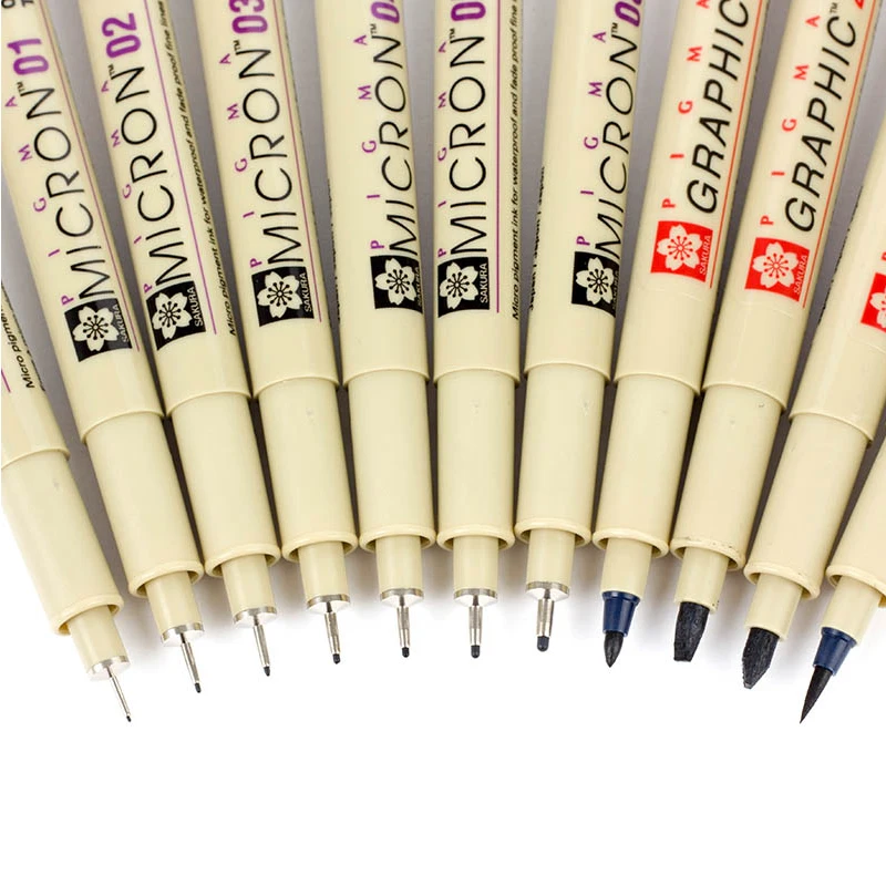SAKURA Pigma Micron Needle водонепроницаемый тонкие линии черный маркер для эскиза ручка
