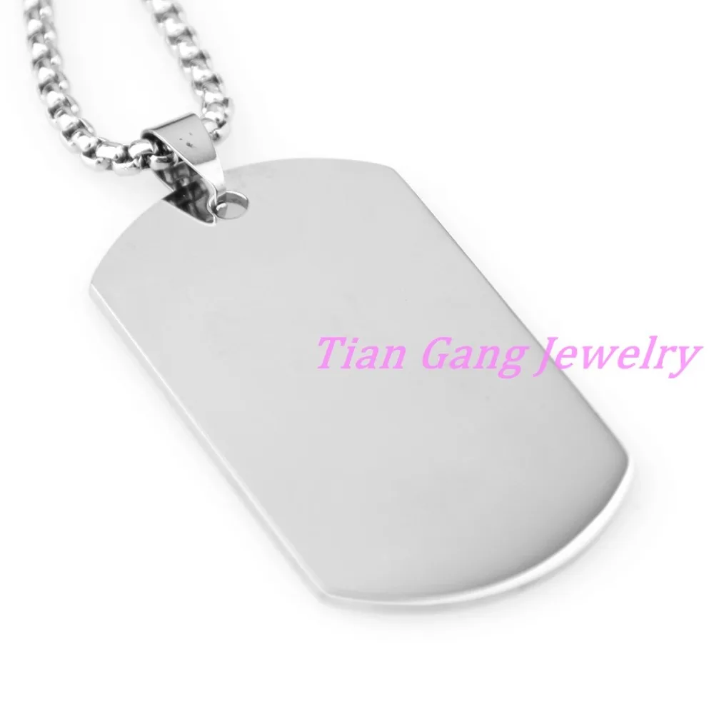 Стильная мужская цепочка 43*29 мм в стиле милитари из нержавеющей стали 316L