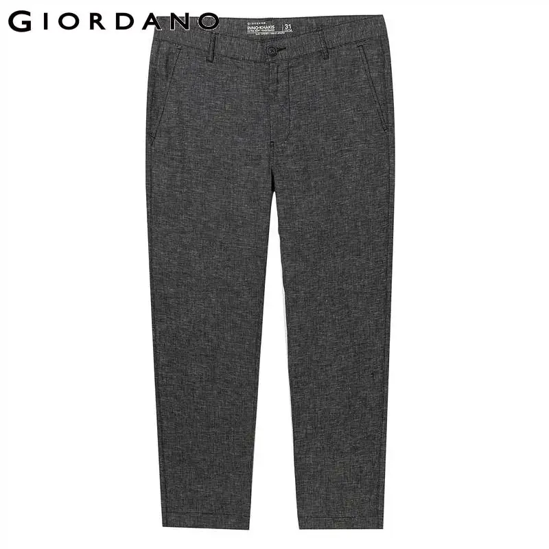 Giordano .мужские повседневные брюки на средней талии из натурального хлопка есть