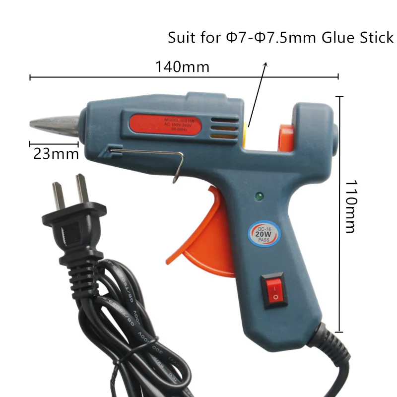 Высокотемпературный термоплавкий клеевой пистолет 20 Вт Профессиональный 100 240 В