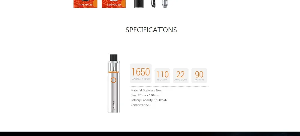 Smok 10 шт./лот электронная сигарета Vape ручка 22 комплекта встроенный аккумулятор 1650 мАч Vape ручка 22 Танк против TFV12 ручка Prince Vape