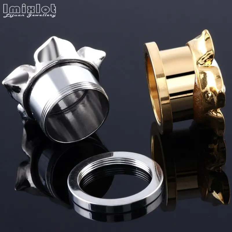 2 шт./лот нержавеющая сталь опал Rhinstone цветок заглушка для уха тоннель винт вилка