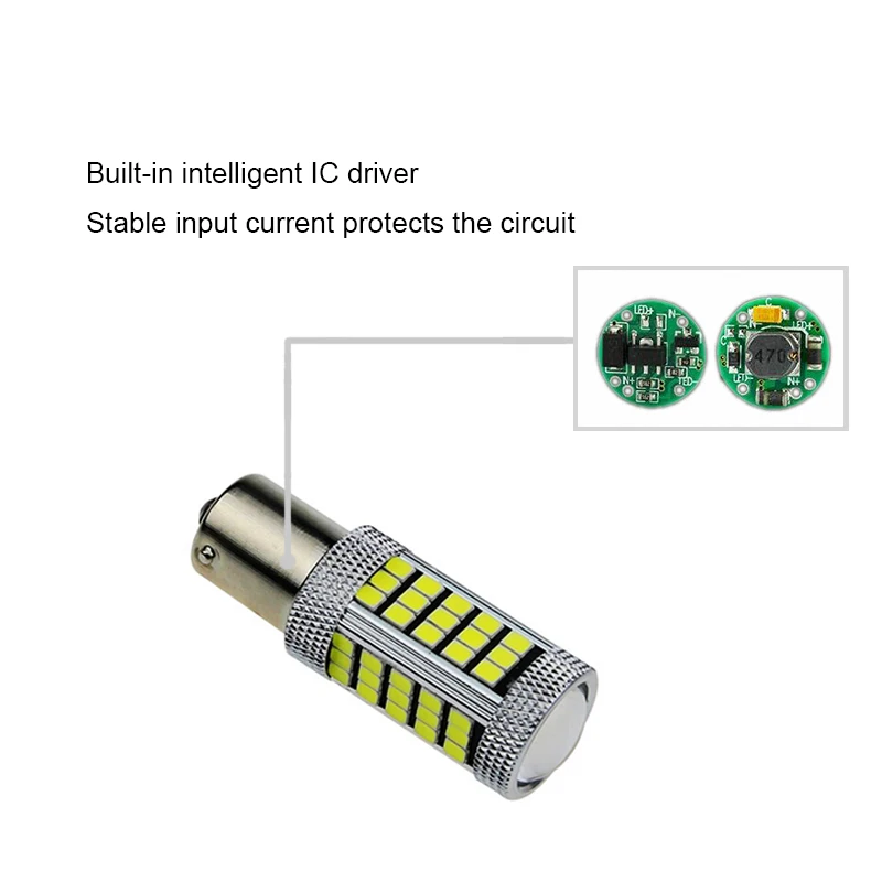 BOAOSI 2x высокомощный 1156 P21W 2835 66SMD светодиодный задний фонарь заднего хода лампа для