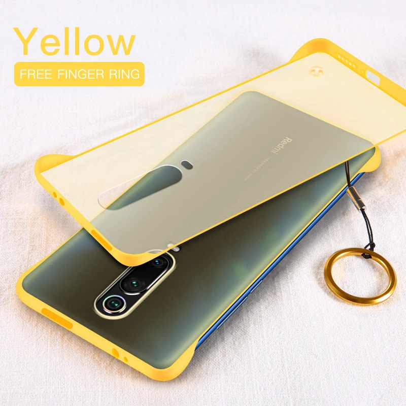 Yellow With Ring Прозрачный Бескаркасный чехол для huawei P30 P20 Honor 20 Pro mate 10 View Тонкий Жесткий матовый прозрачный чехол с кольцом Nova 5 Lite 10i P Smart - Цвет: Yellow With Ring