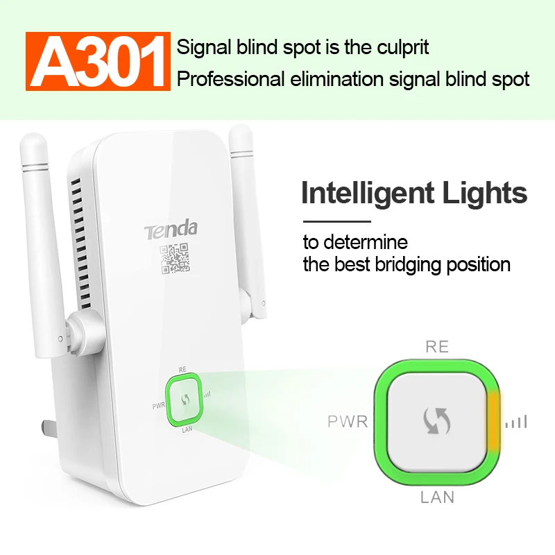 Tenda A301 300 Мбит/с Wi Fi роутера Range Extender Ретранслятор усилитель сигнала 2 антенны