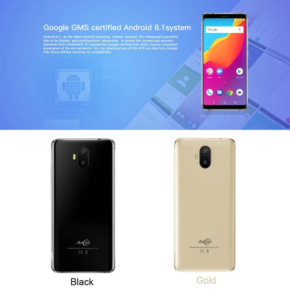 AllCall S1 2 Гб 16 Гб Камера телефона 5000 мАч батарея 5,5 дюймов Android 8,1 MTK6580A четырехъядерный 3g WCDMA OTG Dual SIM смартфон