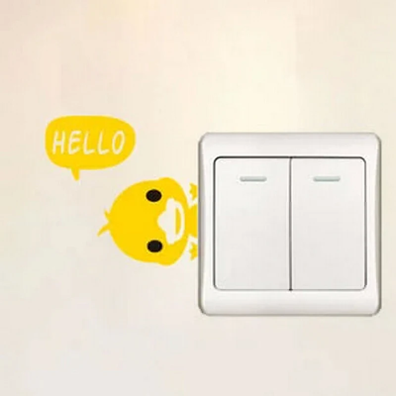 Мини мультфильм желтый утка наклейки на стену Наклейка украшение дома|stickers home