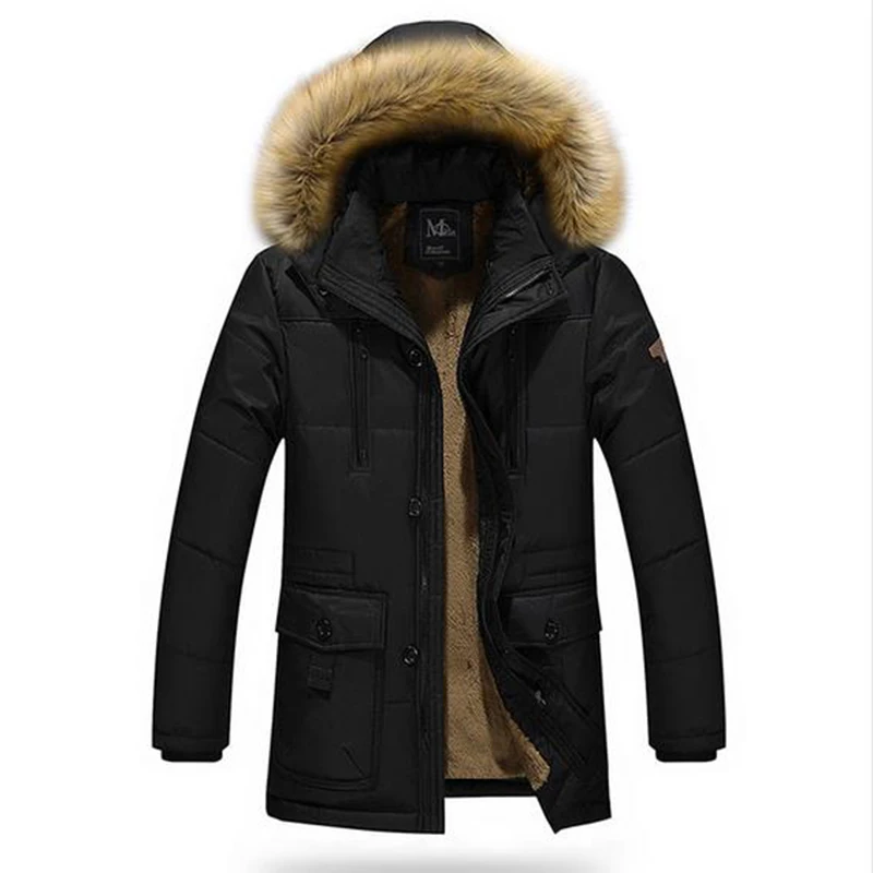 Winter Men's Brand cotton dress men Fashion Coat New 2017 Warm and Terry lining in the long jacket size increase clothes M-5XL | Мужская