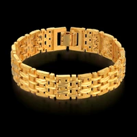mens link bracelet thick gold chain link bracelets 20cm gold color chunky mesh bracelet for male jewelry