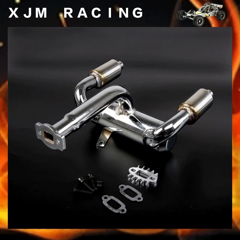 Двухрядный глушитель выхлопной трубы для 1/5 hpi baja rv km частей | Игрушки и хобби