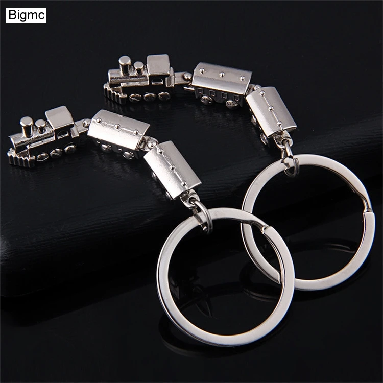 1 piece Train Keychain New Fashion Metal Car Men Women Key Chain Party Gift jewelry Small train Bag Pendant Ring K1298 | Украшения и