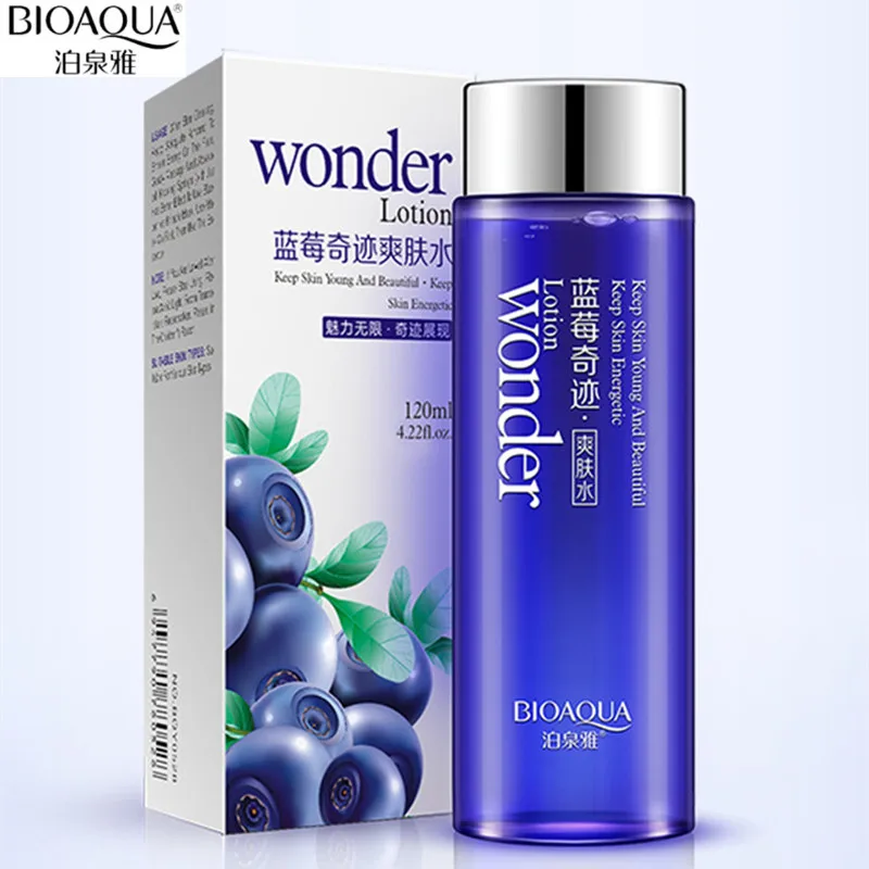BIOAQUA 120ml Blueberry Facial Toner Water Enriched Nourishing Face Care Nutrition Hydrating Moisturizing Whitening Tonic Liquid |