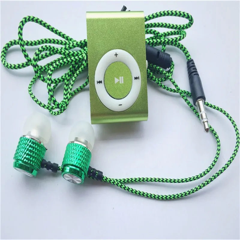 MP3 Красочный мини портативный Mp3 музыкальный плеер Mp3 плеер Micro TF слот для карт USB MP3 S порт плеер USB порт с наушниками и мотором - Цвет: T Metal MP3 green