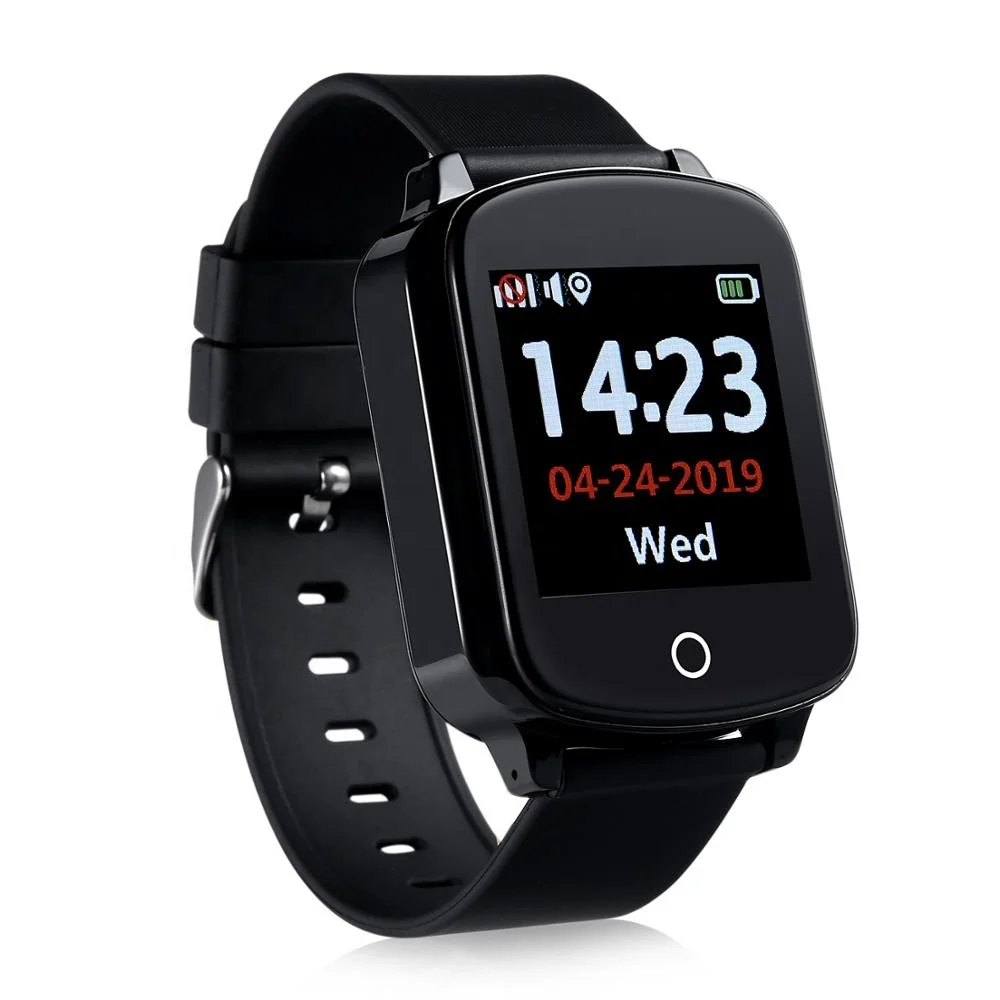 EW200S-Black Wonlex EW200S умные часы водонепроницаемые IP67 носимые устройства для пожилых людей здоровье падение-вниз сигнализация Кровяное Давление Обнаружение сердечного ритма - Цвет: EW200S-Black