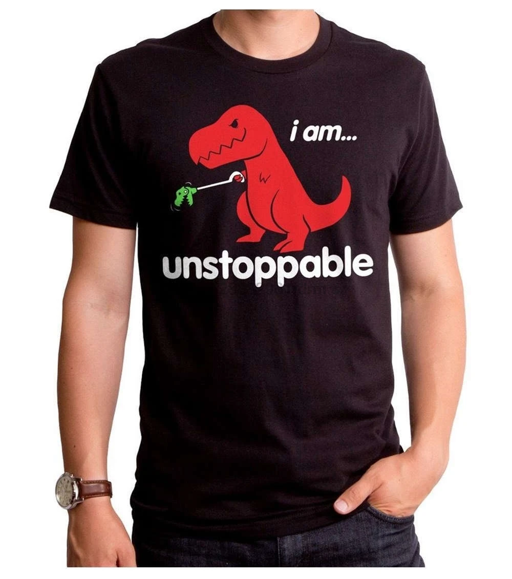 Футболка с аниме принтом T Rex I am UNSTOPPABLE динозавр короткий захват руки футболка S M L