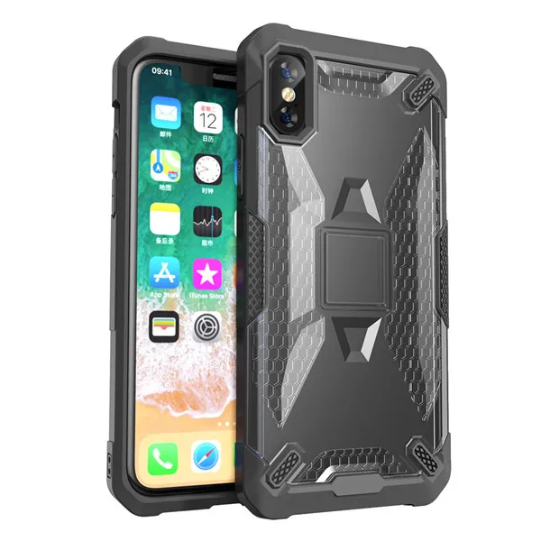 Grey Прочный защитный противоударный чехол для телефона для iPhone XR XS MAX X 6 6S 7 8 Plus Бампер Жесткий PC задняя крышка противоскользящая Броня оболочка - Цвет: Grey