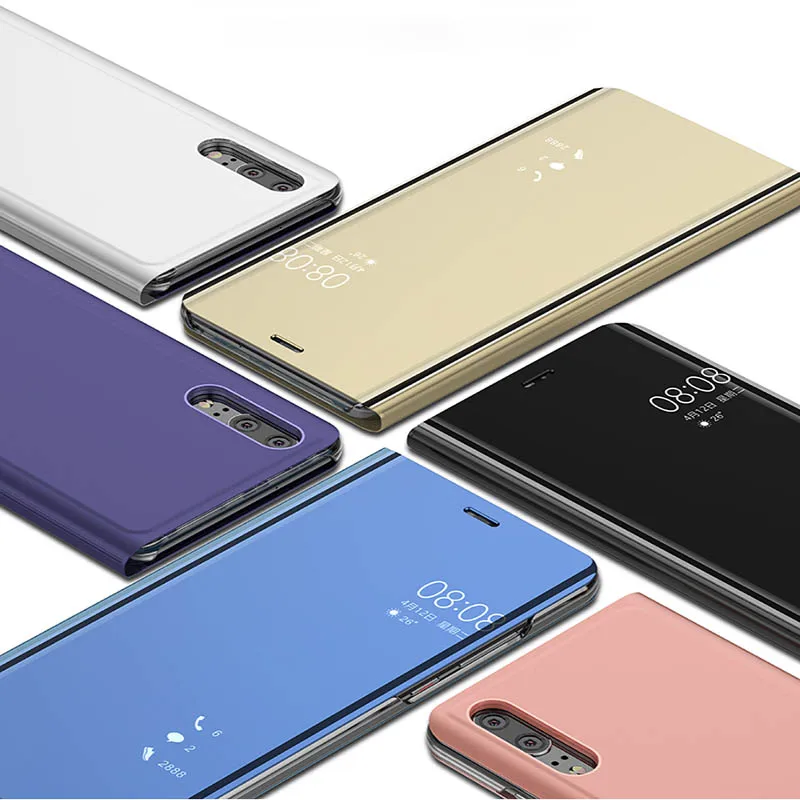 Чехол для Huawei P20 P30 Pro Lite P8 P9 2017 с прозрачным зеркальным покрытием и полной защитой
