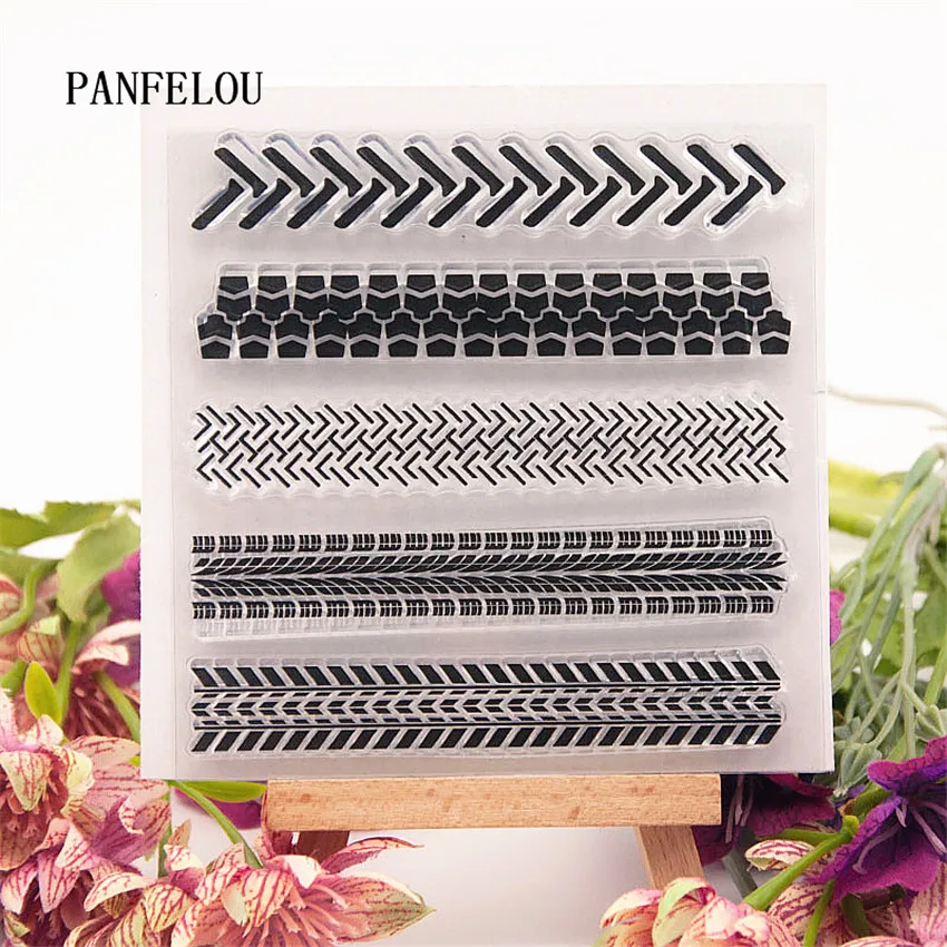 PANFELOU комбинация кружева прозрачный силиконовый штамп/печать DIY