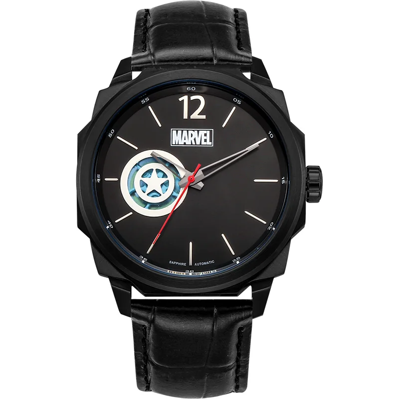 Disney официальный Marvel Капитан Америка автоматические часы водонепроницаемые мужские из нержавеющей стали Роскошные SAPHIRE Кристальные M-9007 - Цвет: BBB