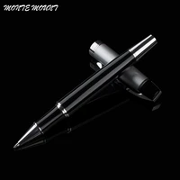 luxury gift pen promotion smooth black and silver metal roller ball pen with case 0 5mm ballpoint pens