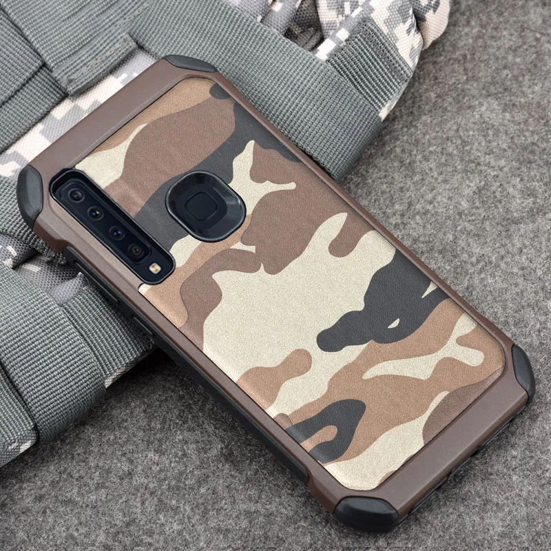 Армейский камуфляжный чехол для Samsung Galaxy A9S A9200 PC + TPU 2 в 1 Мягкий Силиконовый