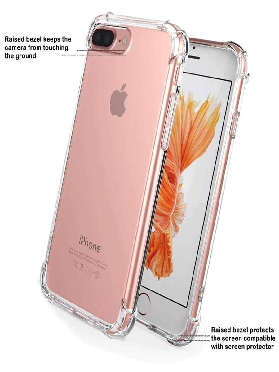 LSDI Crystal Clear Case Shock Absorption Bumper Coer for iPhone 6 6s 7 8 Plus X XS XR 11 pro Max Slim Thin Transparent Shell | Мобильные