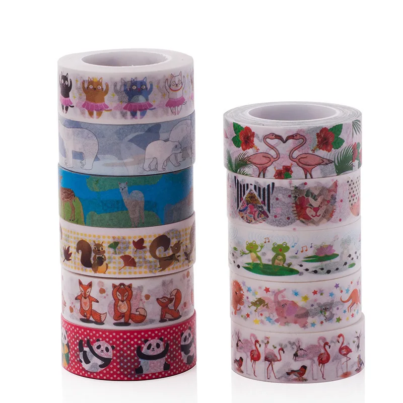 

1PC New Cute Flamingo Washi Tape DIY Decoration Scrapbooking Planner Masking Tape Adhesive Tape Kawaii Stationery