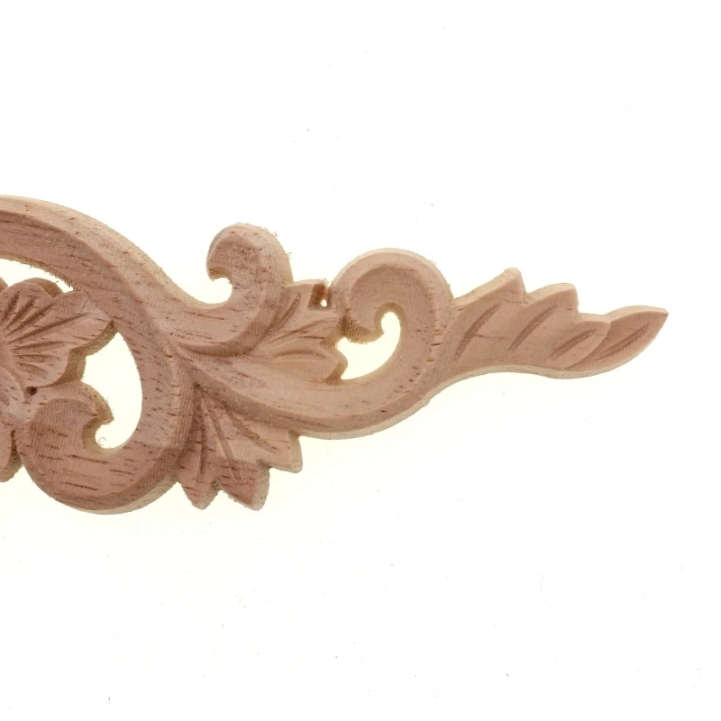 RUNBAZEF Wood Applique Carving European-style Furniture with Decorative Accessories Carved Door Heart Craft Decoration
