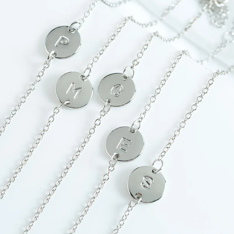 Модные серебряные ювелирные изделия английская буква A B C D E F G H I J K L M N O P Q R S T U V W X Y