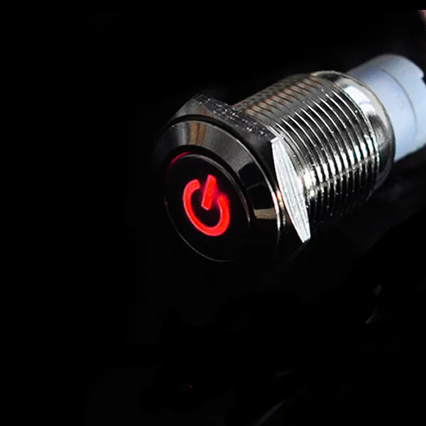 Металлический переключатель 16 мм 12 В кнопка включения/выключения красного