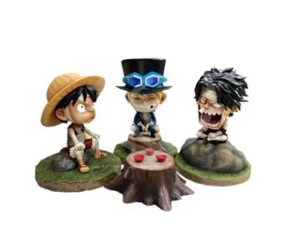 Аниме одна штука ПВХ фигурка Q версия Сабо Portgas D Ace Monkey Luffy three brothers фигурку детская