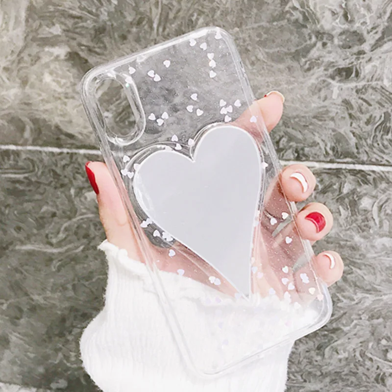 Чехол Kerzzil с блестками звездами сердцами для iphone X чехол зеркальной поверхностью