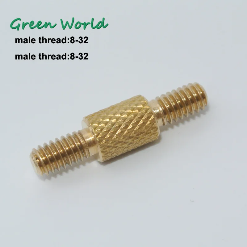 Green World 1 шт./лот адаптер для преобразования из твердой латуни, английские чистящие пруты адаптеры, оба штекера 8-32