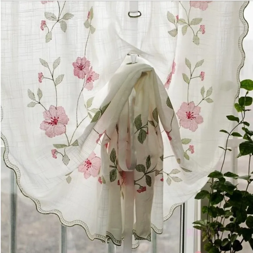 Корейский пасторальный Стиль Розовая утренняя слава вышитая Тюль готовая