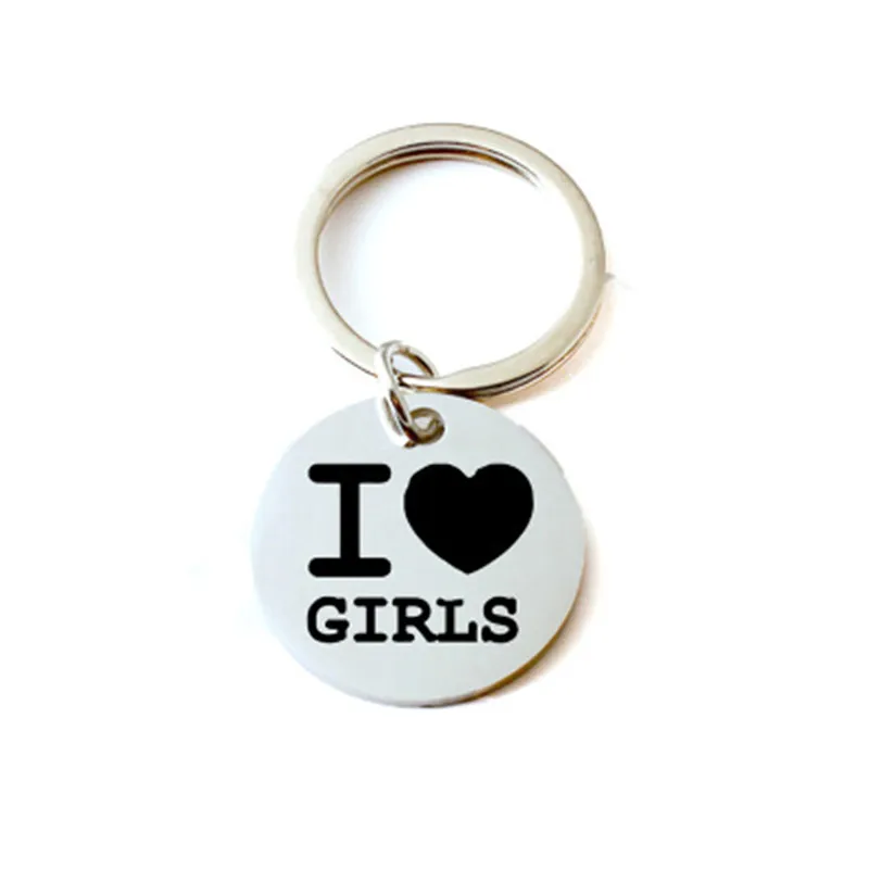 

Брелок для ключей I love grils, из нержавеющей стали, для мужчин и женщин