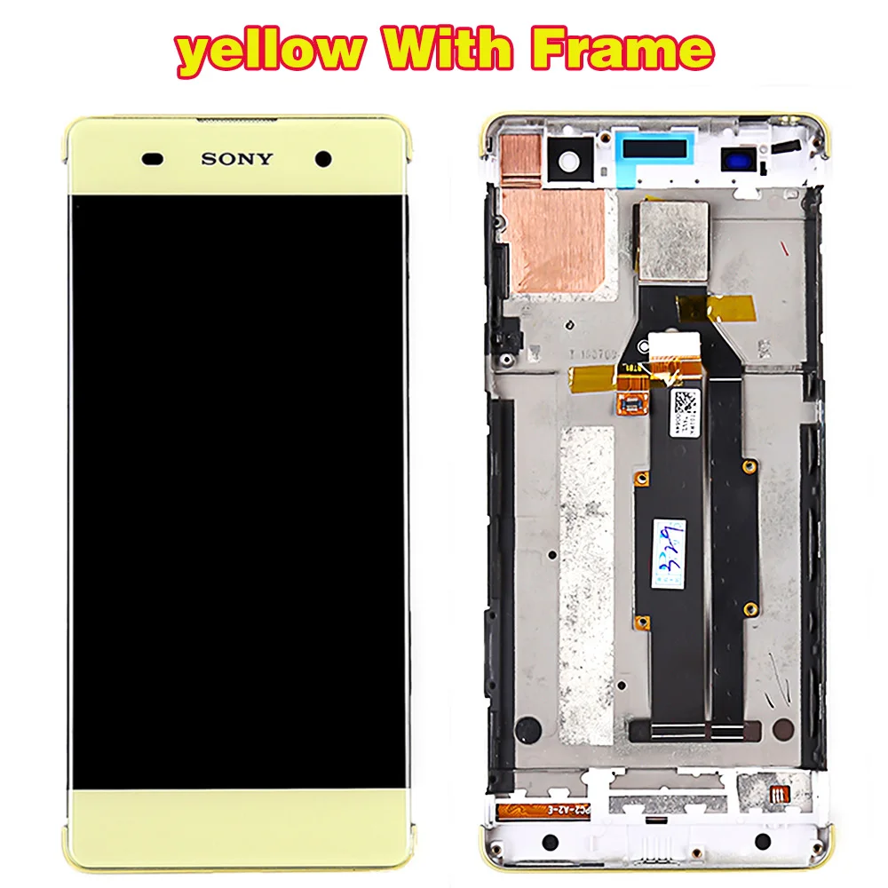 Yellow with Frame SONY Xperia XA 5,0 дюймов ЖК-дисплей F3111 F3112 F3115 F3116 сенсорный экран дигитайзер 1280*720 сборка рамка бесплатные инструменты стеклянная пленка - Цвет: Yellow with Frame