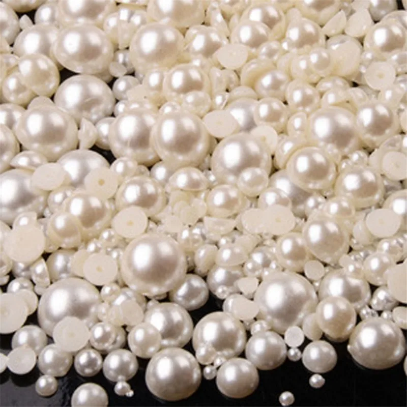mobile phone hairdressing essential 3mm-14mm flat bottom semicircle pearl DIY originality handwork material wholesale 500g | Дом и сад