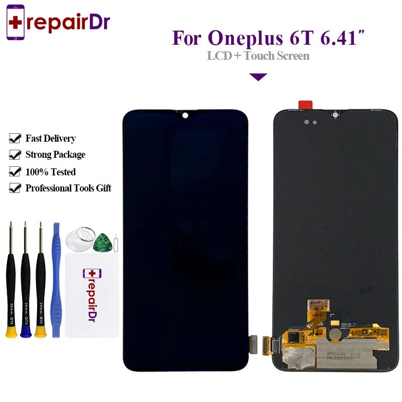 Оригинальный ЖК дисплей для Oneplus 6T сенсорный дигитайзер панель в сборе 100% новый One