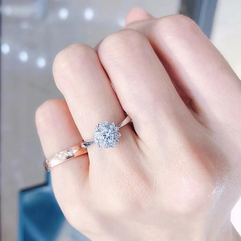 EDI GIA бриллиантовое обручальное кольцо Настоящее 14 к белое золото 0.3ct E/VS