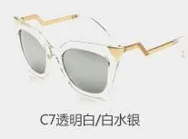 2015 New Fen Brand character Women Desinger Sunglasses Diamond Decoration Cat Eye Sun Glass Coating frog mirror oculos feminino |
