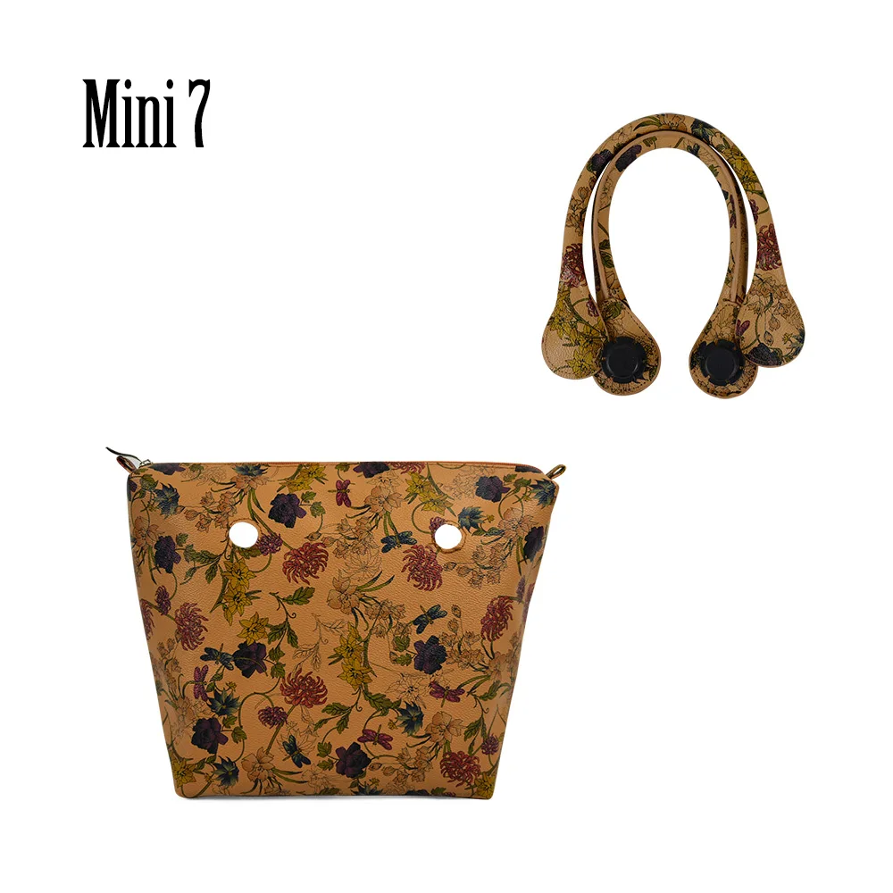 Mini 7 Новинка, TANQU, водонепроницаемый, из искусственной кожи, с цветочной вставкой, внутренний карман, плюс ручка, для классического мини Obag O, сумка для женщин - Цвет: Mini 7