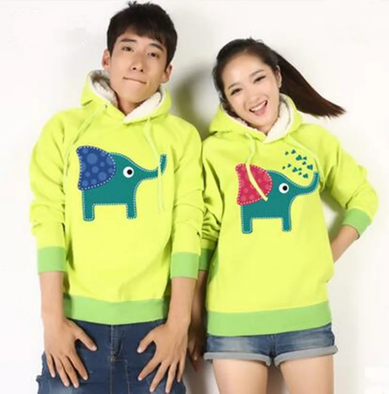 2017 унисекс Для женщин и Мужчин С Рисунком Слона хлопок флис Толстовка Пары