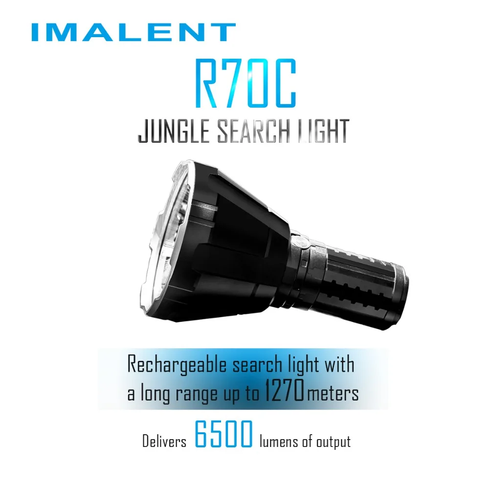 IMALENT R70C перезаряжаемый фонарик CREE XHP70.2 max 6500 люмен расстояние луча 1270 м с 4*18650 3000