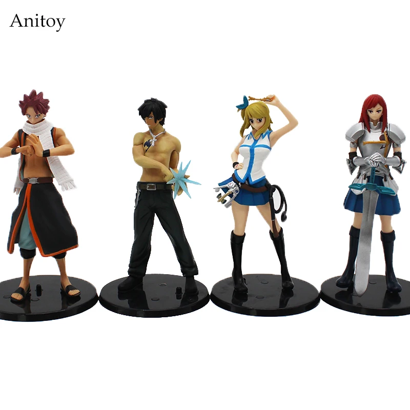 Аниме Сказочный хвост Lucy Heartfilia Erza Scarlett серый Fullbuster Natsu Dragnir ПВХ фигурка Коллекционная модель игрушки 15 см