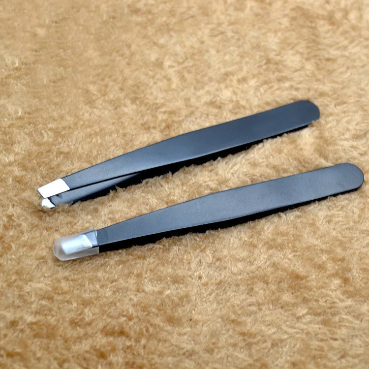 2018 New Stainless Steel Black Eyebrow Tweezers Face Hair Removal Eye Brow Trimmer Eyelash Clip Cosmetic Beauty Makeup Tools | Красота и