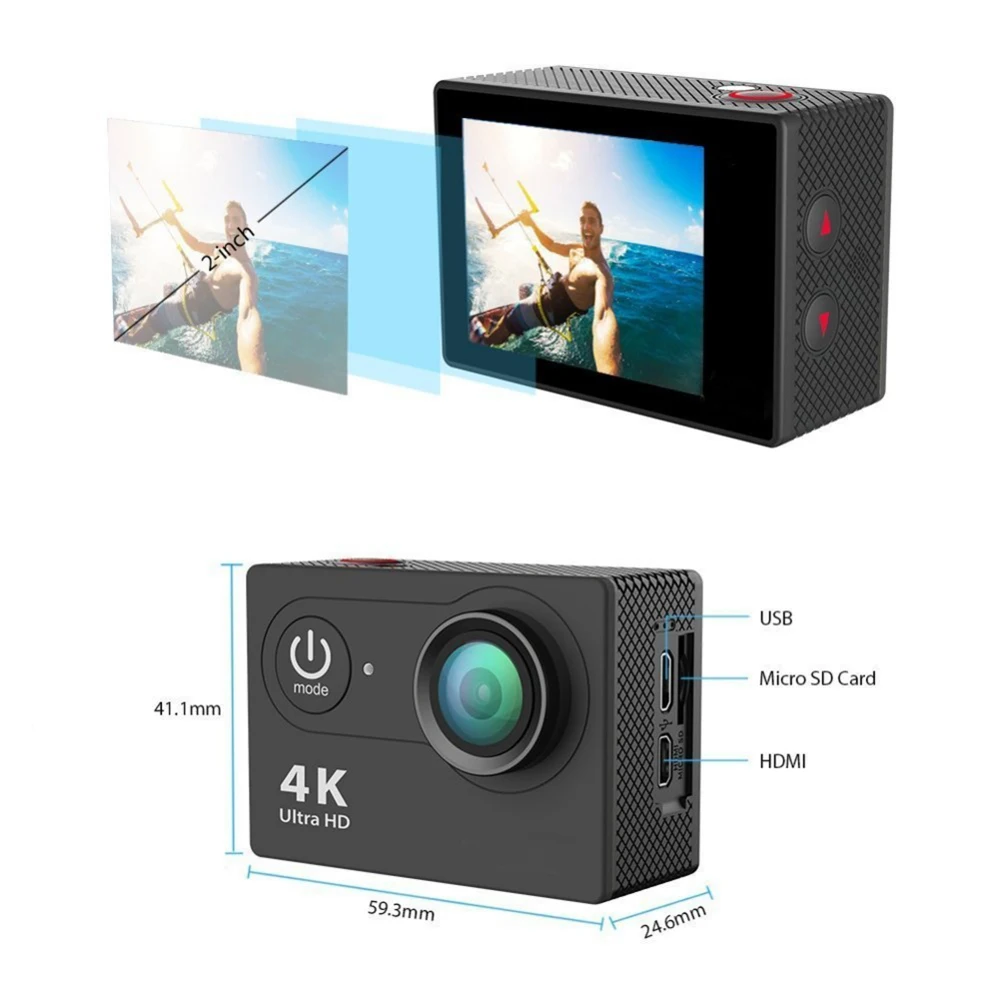 Новинка, хит, HD подводный рекордер, для серфинга, WiFi, регулируемая 4K камера, для спорта, ультра, для действий, для плавания, камера s, для дайвинга