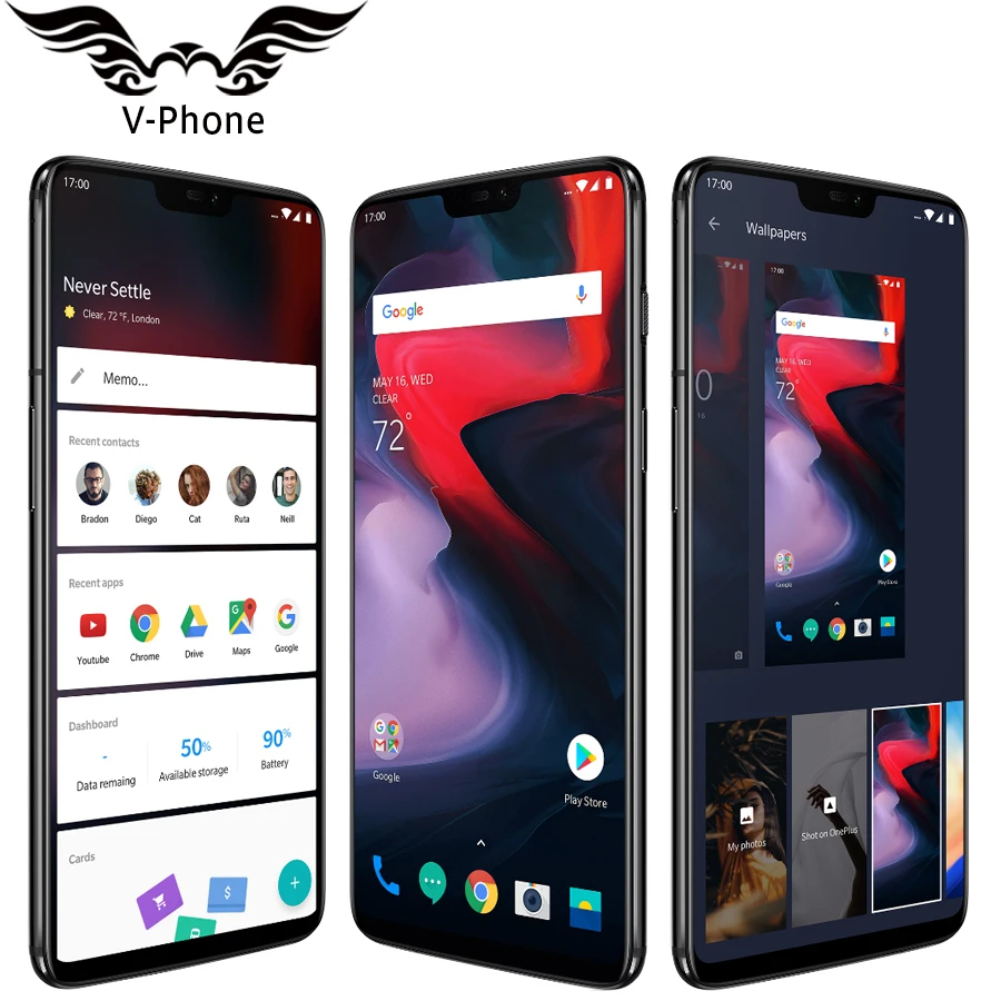 Водонепроницаемый мобильный телефон Oneplus 6 A6000, 4G LTE 6,28 '', 8 ГБ ОЗУ, 128 Гб ПЗУ, Snapdragon 845, Android 8,1, NFC Смартфон